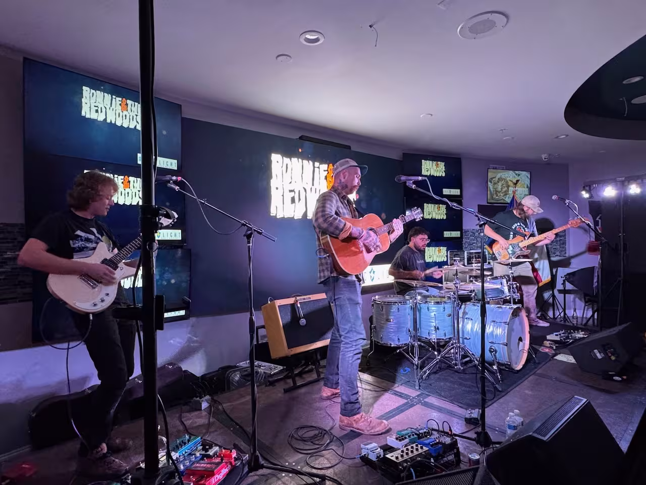 Inside the Video Wall Room at the Arc Light Bar & Grill Inside the Clarion Hotel at 441 Rio Concho Dr.