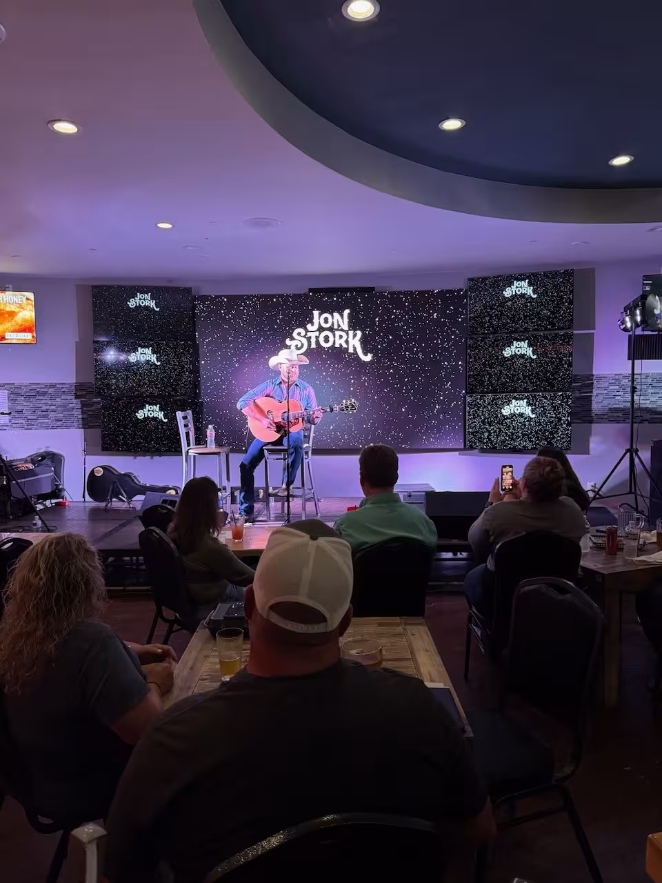 Inside the Video Wall Room at the Arc Light Bar & Grill Inside the Clarion Hotel at 441 Rio Concho Dr.