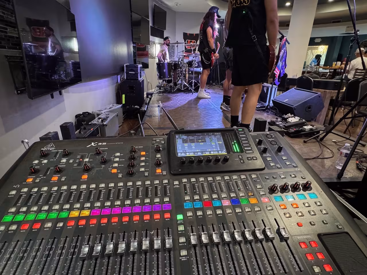 Inside the Video Wall Room at the Arc Light Bar & Grill Inside the Clarion Hotel at 441 Rio Concho Dr.