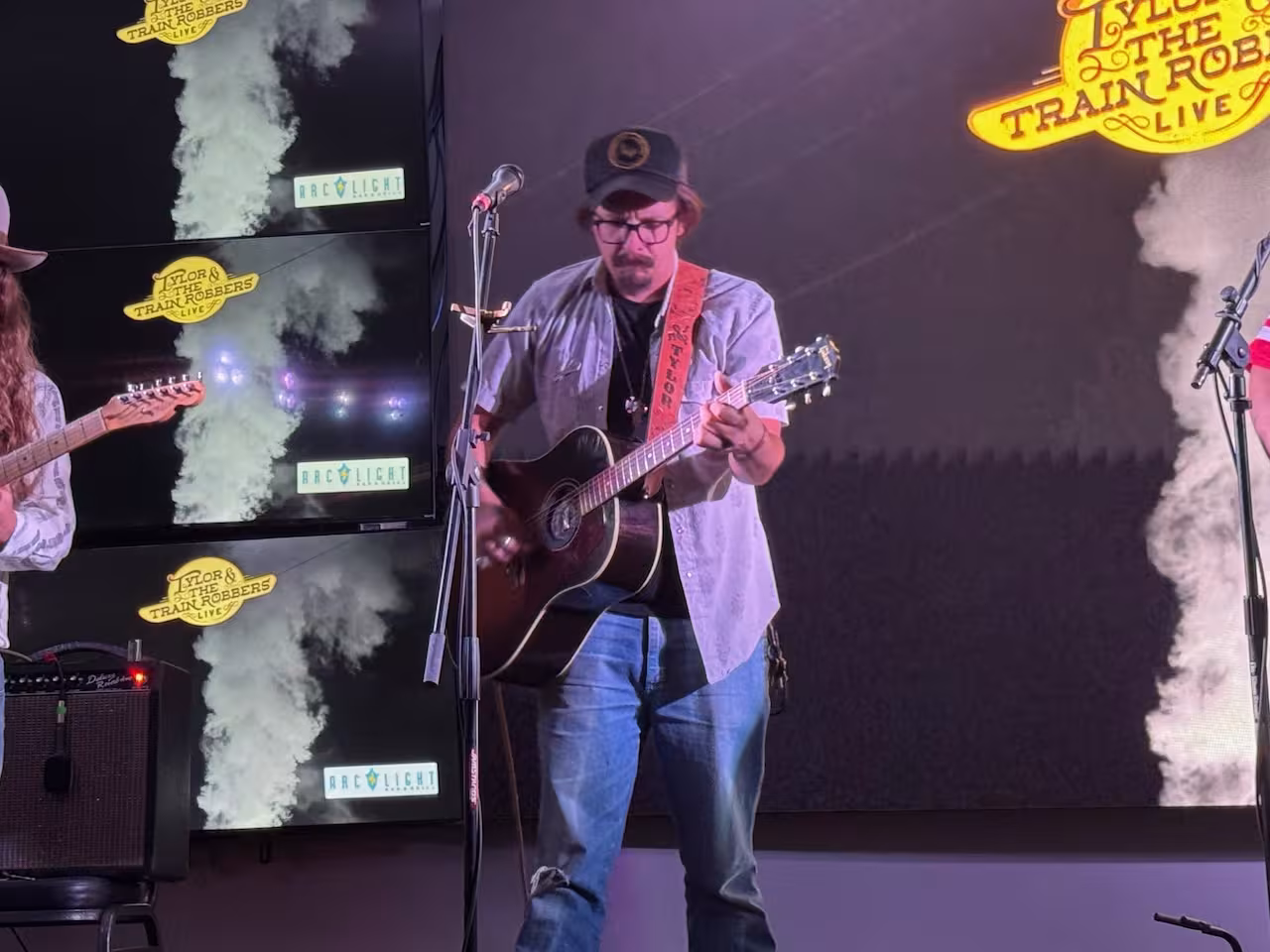 Tylor and the Train Robbers perform