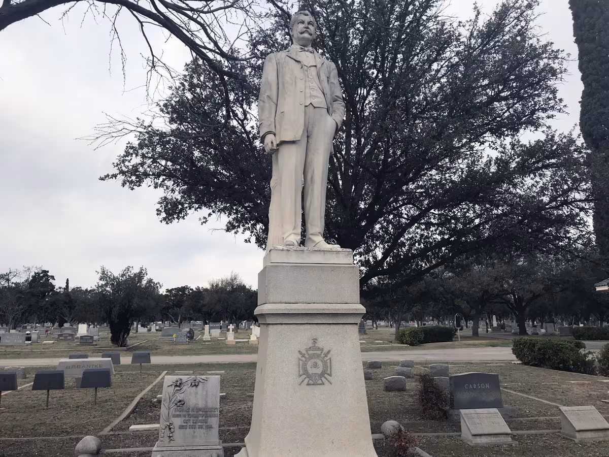 At Fairmount Cemetery in San Angelo, the gravesite of Thomas McCloskey.